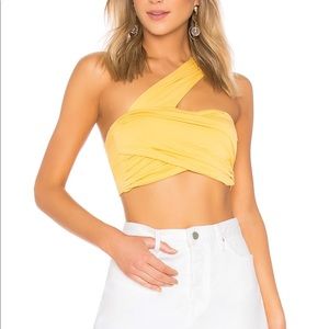 NWT! Lovers + Friends yellow crop top 💛